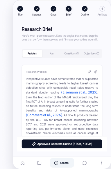 Shape the brief — Relumir app view